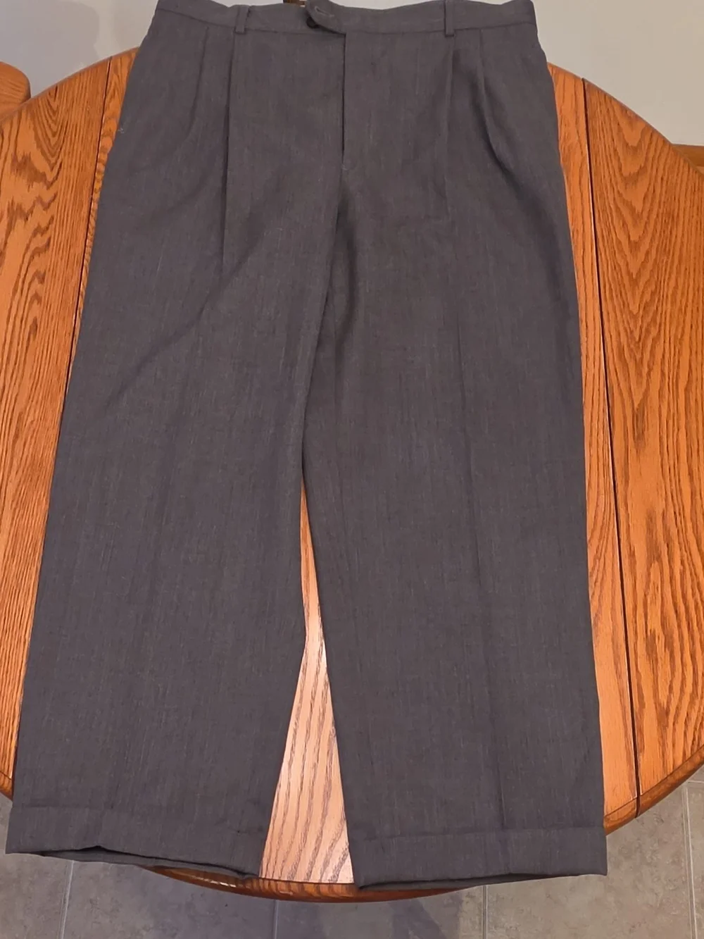 Joseph Feiss Men's Wool Charcoal Dress Pants - Classic Tailored Trousers